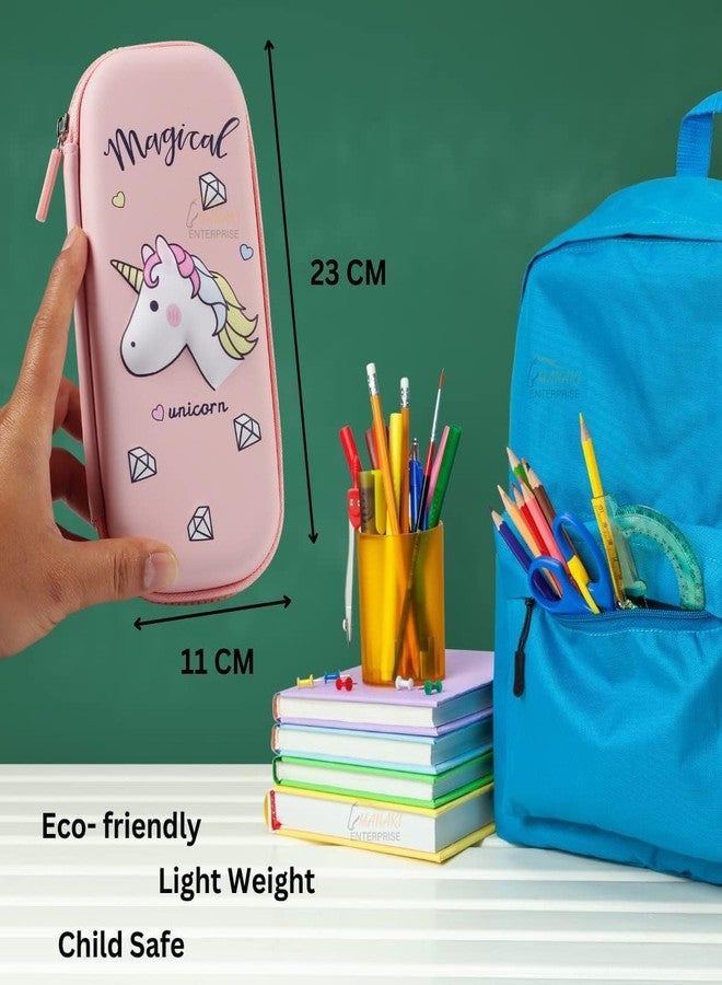 Parshya EVA 3D Small Pencil Case Pouch, Large Capacity Magical Unicorn Pen and Pencil Bag with Compartment, Kawaii Stationery School Pouch with Zipper for Kids and Student - Image 4